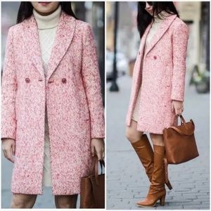 J Crew Italian Wool Tweed Long Coat